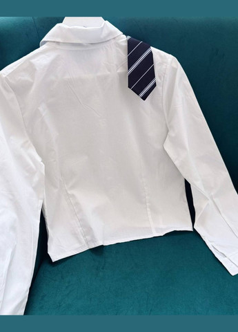 Белая повседневный рубашка однотонная Україна с длинным рукавом