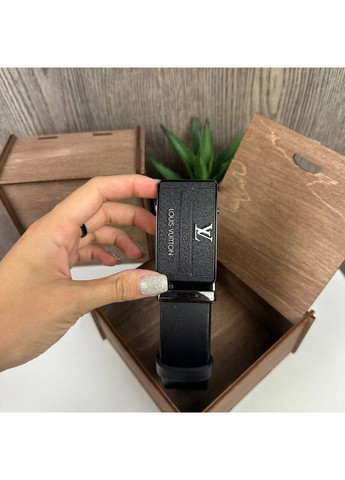 Мужской кожаный ремень автомат поясной пояс черный из натуральной кожи с автоматической пряжкой Turkey (358202839)