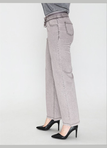 Джинси жіночі коричнево-рожеві тонкі прямі пояс на резинці великий розмір Палаццо Adorati - (322999514)