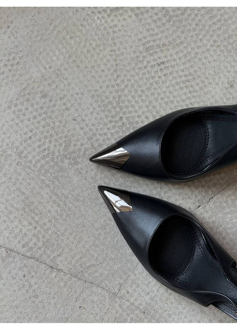 No Brand Стильні жіночі слінгбеки слінгбекі чорний з штучна шкіра, — всесезон (353304783)