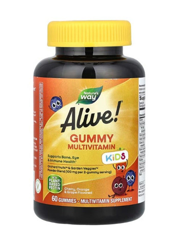 Alive! Kids, жевательные мультивитамины, 60 жевательных таблеток Nature's Way (347600304)