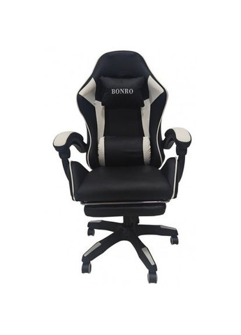 Крісло геймерське B-945 біле з підставкою для ніг Bonro (371993848)