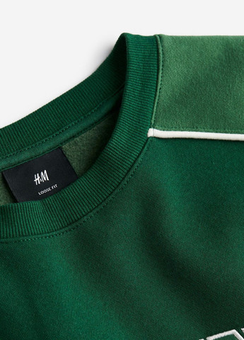 Свитшот H&M - крой зеленый кэжуал - (278110874)