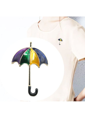 Оригинальная яркая брошь Зонтик, унисекс, разноцветная эмаль China (366874971)