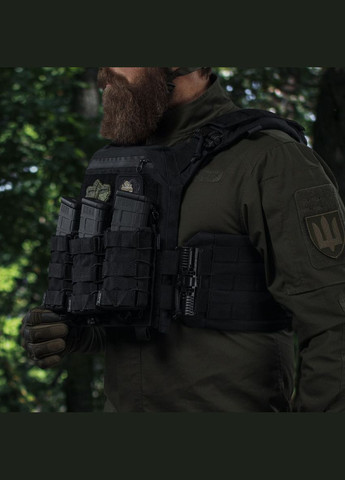 Плитоноска улучшенная (PRO) под бронеплиты 25х30 см. Черная Ukrarmor (333721847)