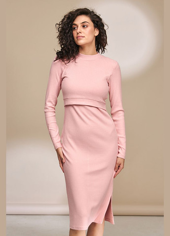 Розовое розовое облегающее платье для беременных и кормящих мам с секретом кормления Юла мама