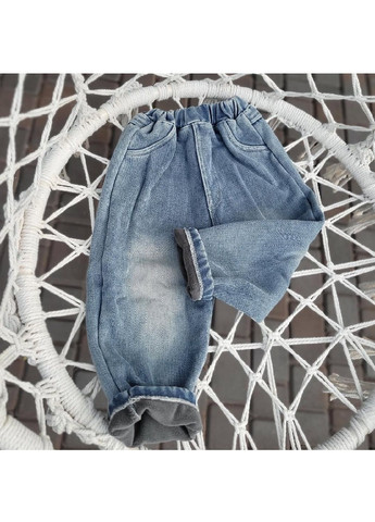 Дитячі утеплені штани джинси з поясом на резинці задніми кишенями для дітей дівчаток персонаж Куромі (481667-Prob) Розмір 100 Unbranded (364927014)