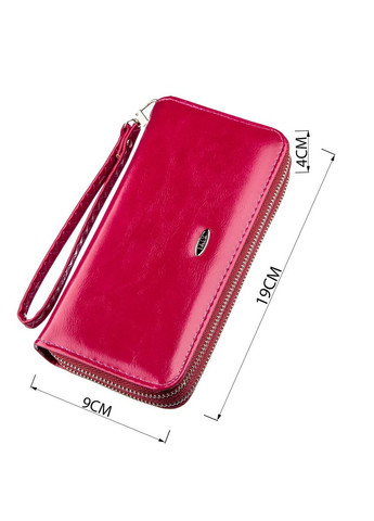 Гаманець жіночий з гладкою екокожі 19051 Темно-рожевий KIVI (329150323)