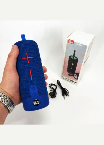 Портативна Bluetooth колонка TG619C FM-радіо USB/TF з ремінцем, блютуз колонка з підсвічуванням. Колір: синій No Brand (359474712)