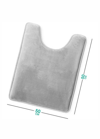 Антиковзаючий, м'який килимок для ванної та туалету з ефектом пам'яті - U-подібний контурний килимок 50 х 50 см Сірий Aquarius (281327198)