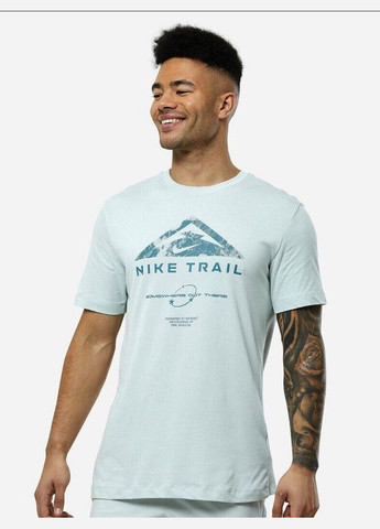 Светло-серая футболка мужская Nike Mens Trail Outdoor Running Dri-fit T-Shirt Training