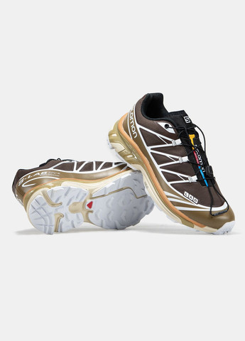 Коричневые всесезонные кроссовки мужские salomon xt-6 soft ground kangaroo brown beige | саломон хт-6 коричневые бежевые No Brand