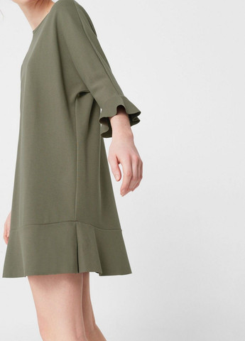 Оливковое (хаки) вечернее платье Mango