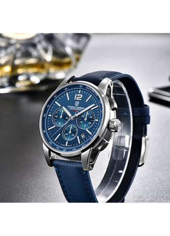 Годинник YS008 Silver-Blue чоловічий кварцовий з календарем та люмінесцентним підсвічуванням ProDobro (367267130)