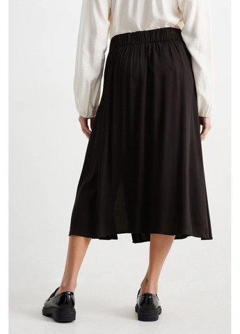 Черная кэжуал однотонная юбка макси из вискозы C&A