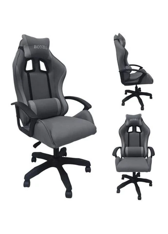 Крісло геймерське з тканини B-944 сіре + 2 подушки (42401104) Bonro (397334578)