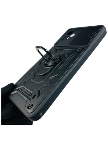 Чехол для Galaxy A05 SM-A055 бронированный с кольцом со шторкой на самсунг а05 чёрный rg1 Samsung (366019770)