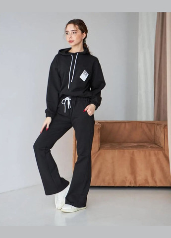 Спортивный костюм для девочки 140 см худи + штаны черный No Brand (335870498)