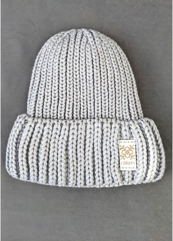 Теплая стильная вязаная шапка на флисе INNOE Шапка (369892841)