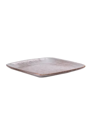 Плоская квадратная тарелка из фарфора 21 см бежевая HP630 (A-032235) TS Kitchen (381501545)