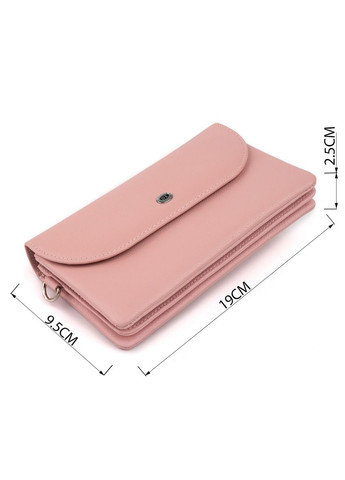 Клатч зі шкіри жіночий рожевий 19х9,5х2,5 см 19323 st leather (329198545)