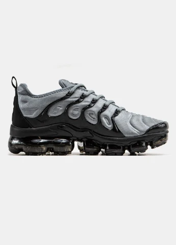 Сірі Осінні кросівки чоловічі nike vapormax plus gray black | найк вапормакс сірі чорні No Brand