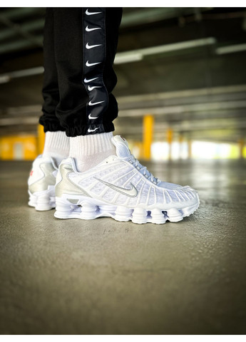 Білі Осінні кросівки чоловічі і жіночі nike shox tl white | найк шокс тл білі No Brand