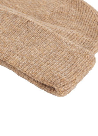 Женская шерстяная шапка бини оверсайз, светло-коричневая (camel) Corze HC6CL (366420835)