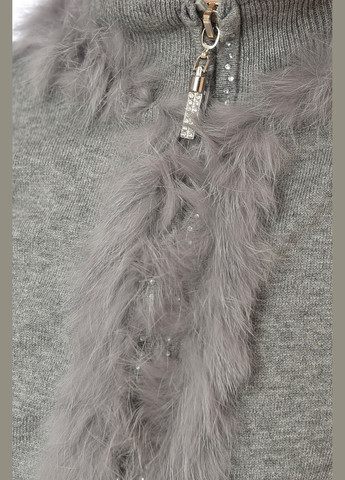 Сірий зимовий светр дитячий для дівчинки сірого кольору пуловер Let's Shop