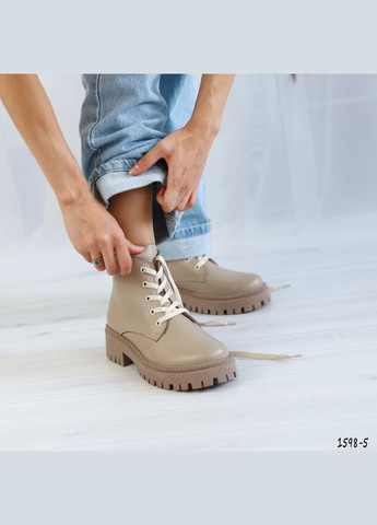 Комбіновані жіночі демісезонні бежеві черевики No Brand