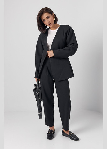 Класичний жакет без коміра з імітацією кишень Lurex (322343104)