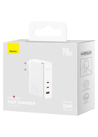 Зарядное устройство C 240W white (CCGP100202) Baseus GaN5 Pro Fast Charger 2C+U 140W + Cable 1.0m Type- (370016389)