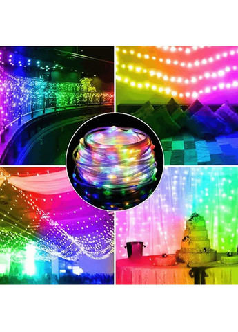 Светодиодная внутренняя комнатная умная смарт гирлянда лента нить с работой от USB пультом управления 10 м (478708-Prob) RGB Unbranded (308894405)