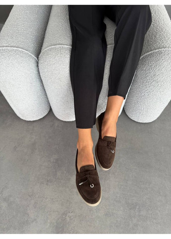 Темно-коричневые лоферы chocolate charm No Brand