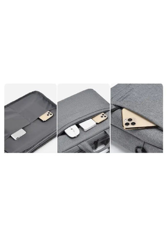 Сумка з ручками ременем для перенесення зберігання ноутбука 13.9-14.1» дюймів 39.5х30х5.5 см (477054-Prob) Темно-сіра Unbranded (293940065)