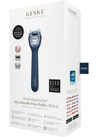 Электронный роллер для лица с микроиглами MicroNeedle Face Roller 9в1 midnight GESKE (341526264)
