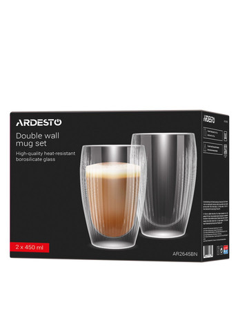Набір чашок з подвійними стінками 450 мл 2 шт AR2645BN Ardesto (308796352)