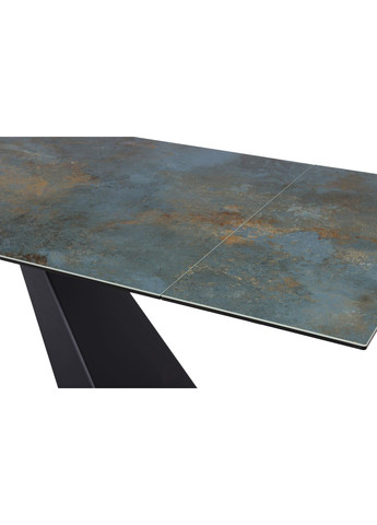 Стіл обідній розкладний SALVADORE CERAMIC 160(240)*90 бірюза OSSIDO VERDE/чорний мат SALVADORETUC160 Signal (372178016)