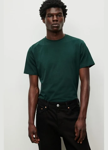 Темно-зеленая футболка H&M