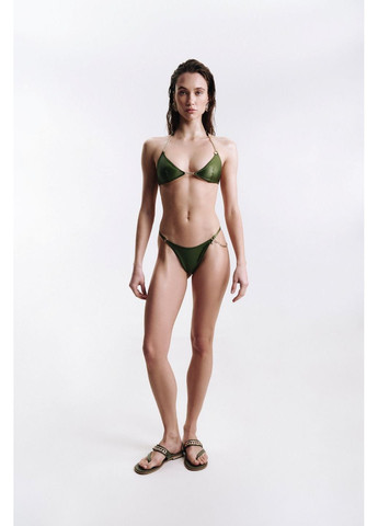 Зеленые купальные трусики lima с цепочкой зеленые однотонные Juli Briz