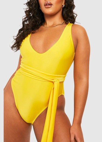 Желтый летний купальник слитный слитный Boohoo