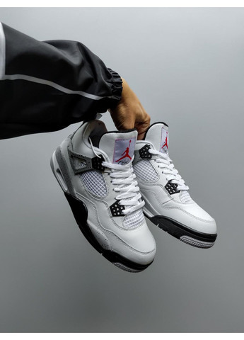 Черные зимние кроссовки мужские nike air jordan 4 triple white black fur найк аир джордан No Brand