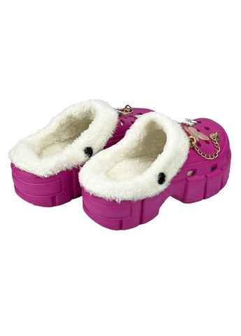 Сабо жіночі утеплені з джибітсами фуксія 20326-4 Sanlin (303605430)
