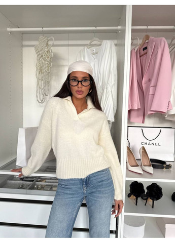 Молочный свитер поло Україна