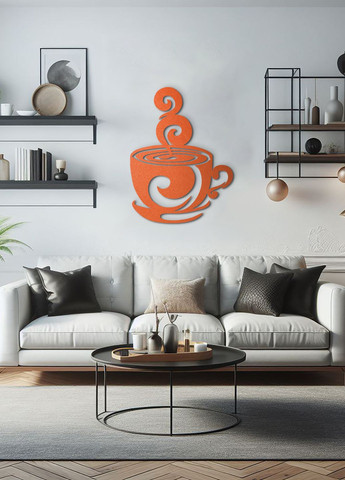 Сучасна картина на кухню, дерев'яний декор для дому "Кава на двох", декоративне панно 80х60 см Woodyard (291842409)