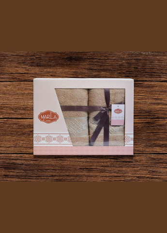 Набор махровых полотенец Marla Bellanita 2 шт.: 50х90 см, 70х140 см Бежевый Kayra бежевый