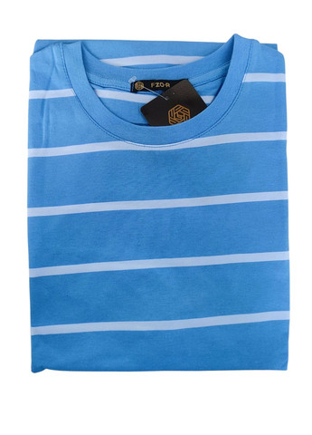 Блакитна футболка чоловіча бавовняна узбекистан фс з коротким рукавом FAZO-R