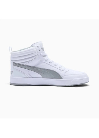 Білі Осінні кросівки 400980-04 шкіряні оригінал чоловічі високі біло-cірі Puma Dribble Mid