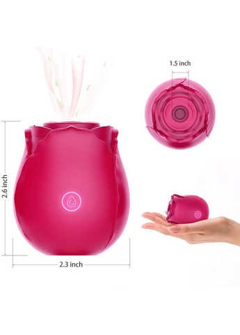 Вакуумний стимулятор клітора з вібрацією у вигляді квітки Rose, рожевий No Brand (303879229)
