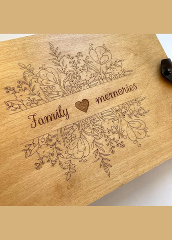 Сімейний альбом для фото із дерева з гравіруванням FAMILY MEMORIES, 21х33,5 см, FILWOOD. No Brand (340112059)